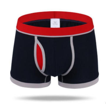 Wholesale Fashion Contrast Color Cotton Men Front Opening Waist Stretch Cotton Boxer